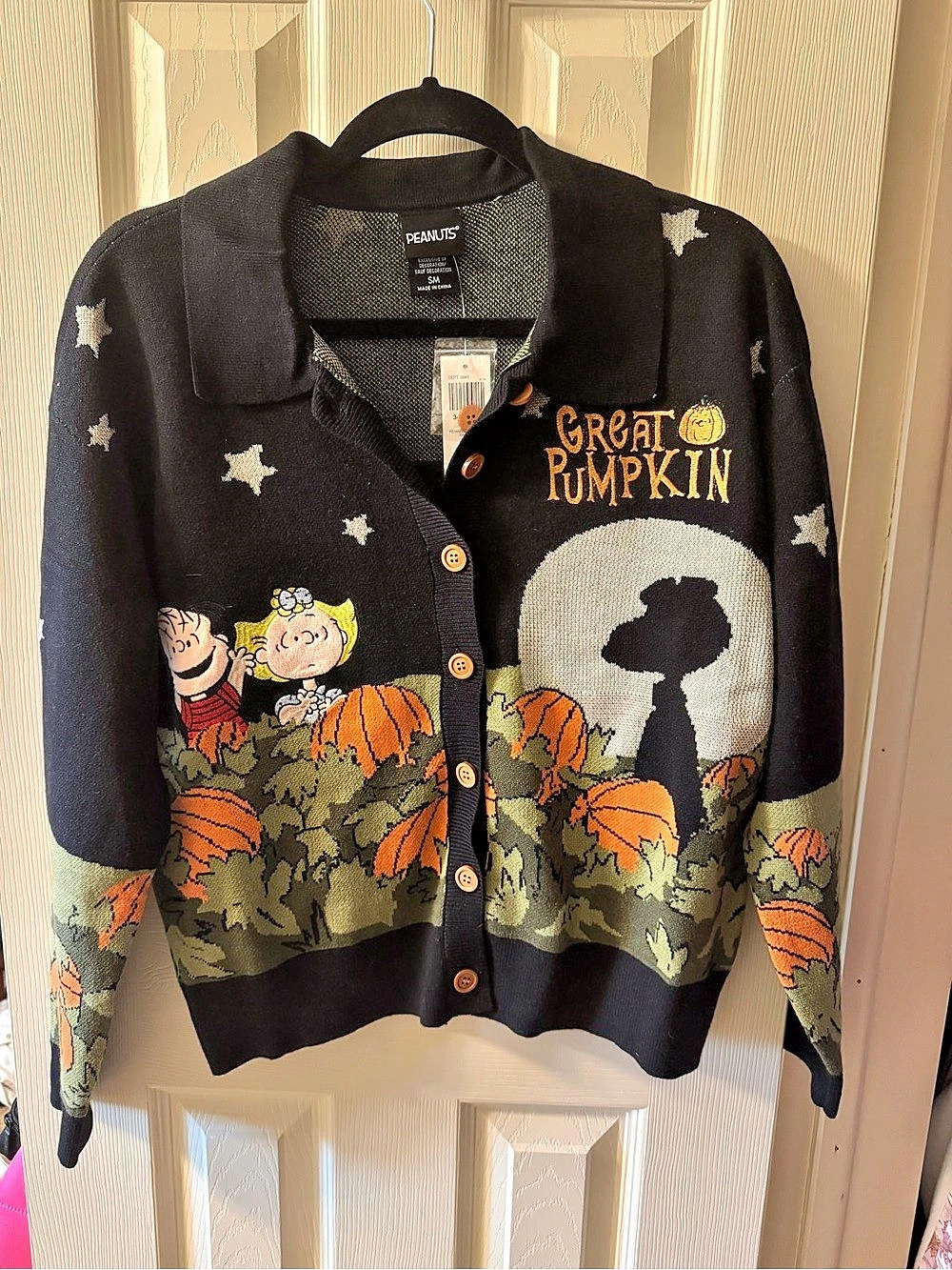 Peanuts/Snoopy Great Pumpkin cardigan Size Small